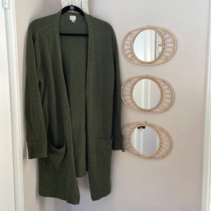 Olive green cozy oversized cardigan